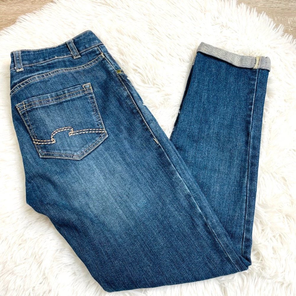 Vero Moda Sch-lea Rolled Cuff Blue Denim Jeans Size 29